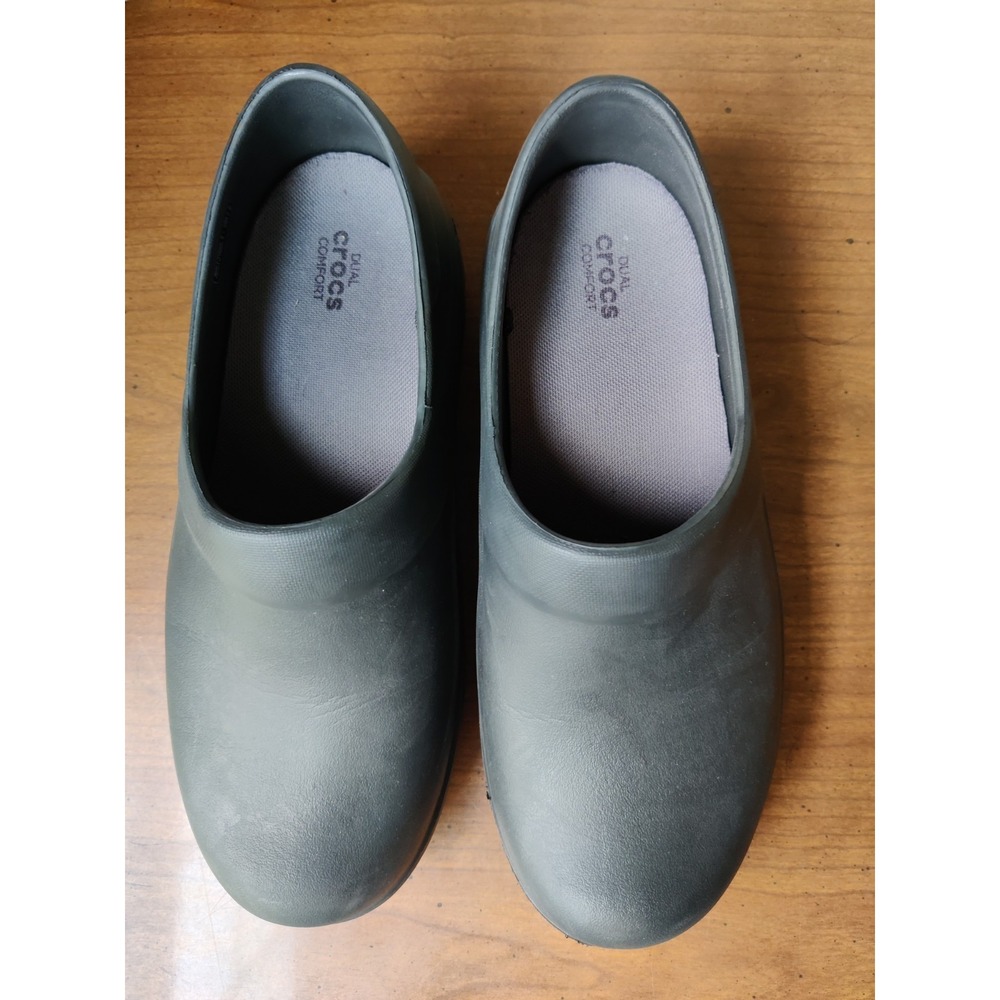 Crocs Dual Comfort Black Nursing Work Clogs Non-Slip Shoes Women's‎ Size 9